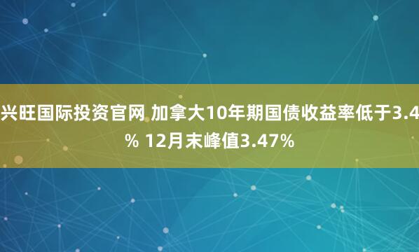兴旺国际投资官网 加拿大10年期国债收益率低于3.4% 12月末峰值3.47%